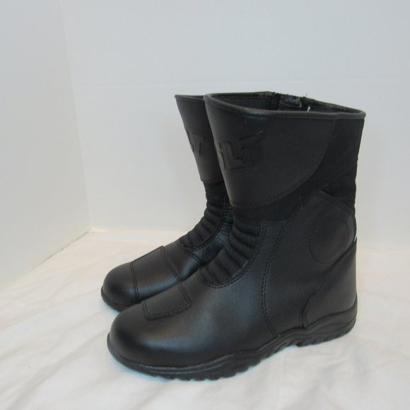 Bilt Black Leather Armor Zip Up Motorcycle Riding Boots US Size 5 NEW - Picture 6 of 9
